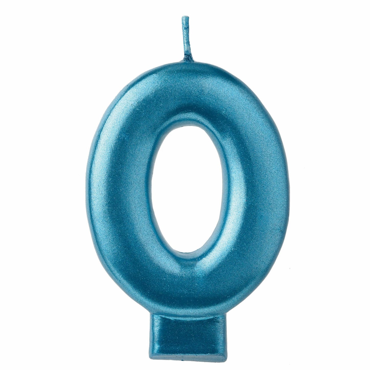 Blue Number 0 Candle