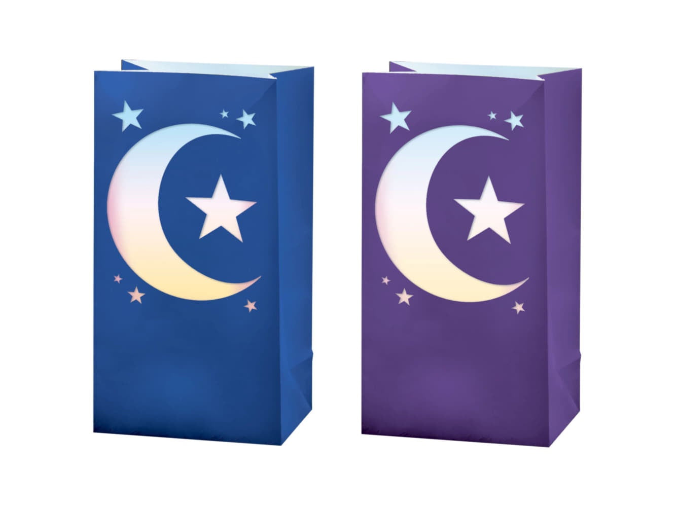 Ramadan Star & Moon Luminary Bags-6Pcs