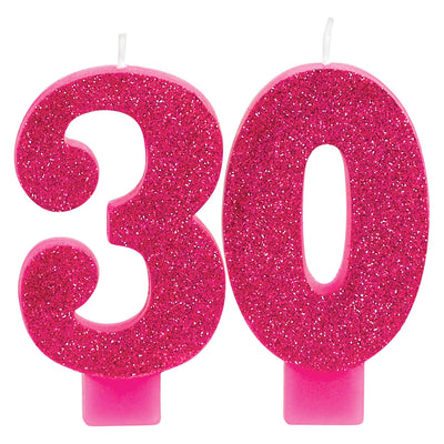 Pink And Gold Milestone 30 Numeral Candles