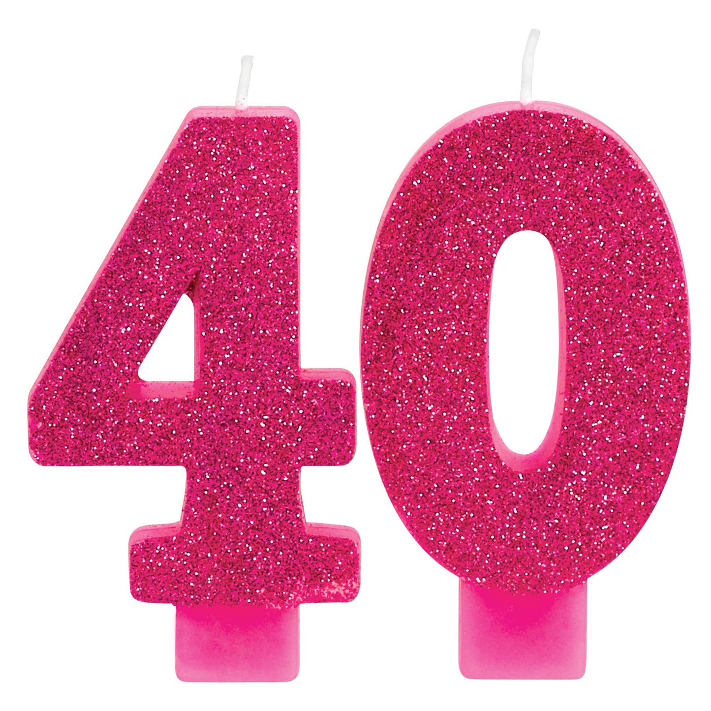 Pink And Gold Milestone 40 Numeral Candles