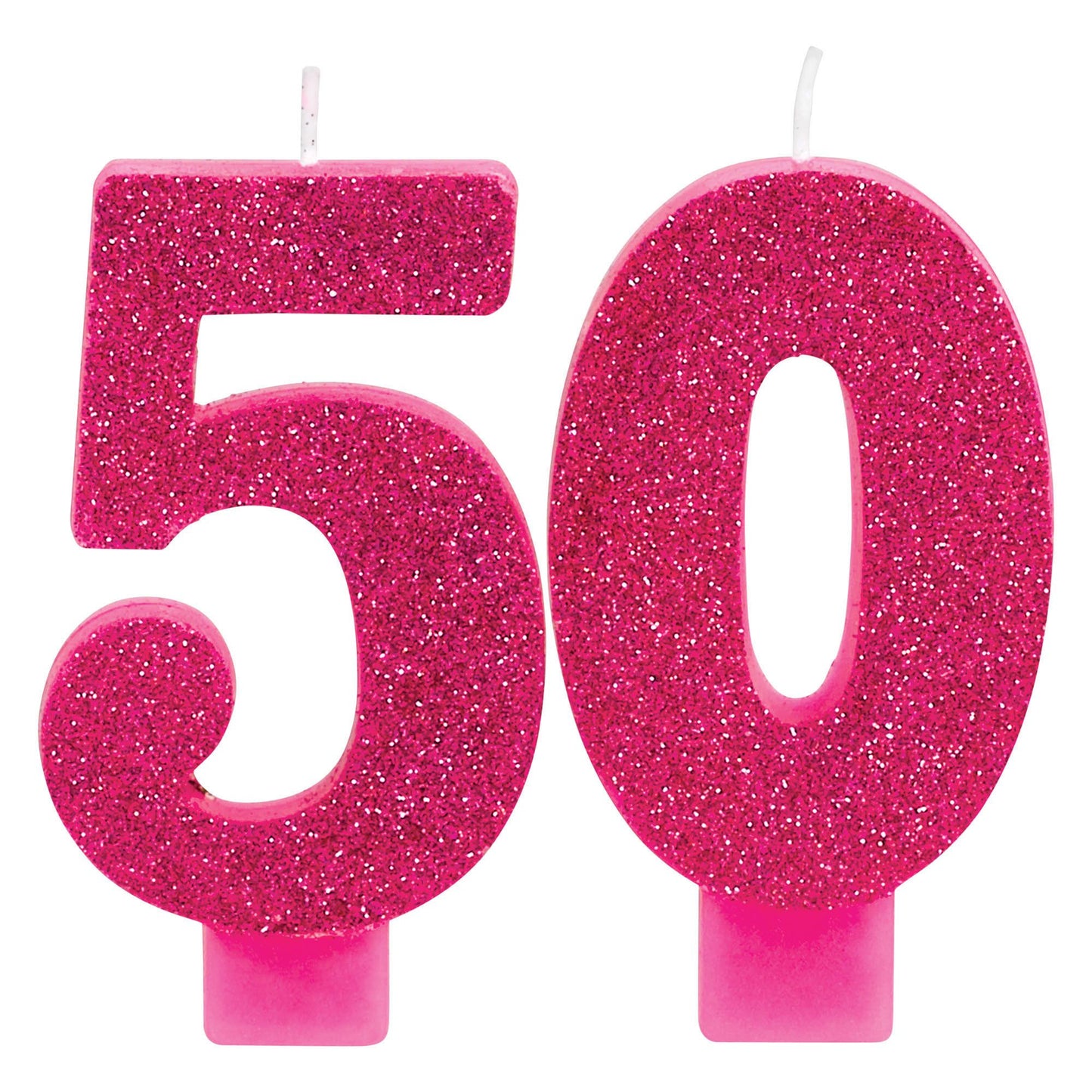 Pink And Gold Milestone 50 Numeral Candles