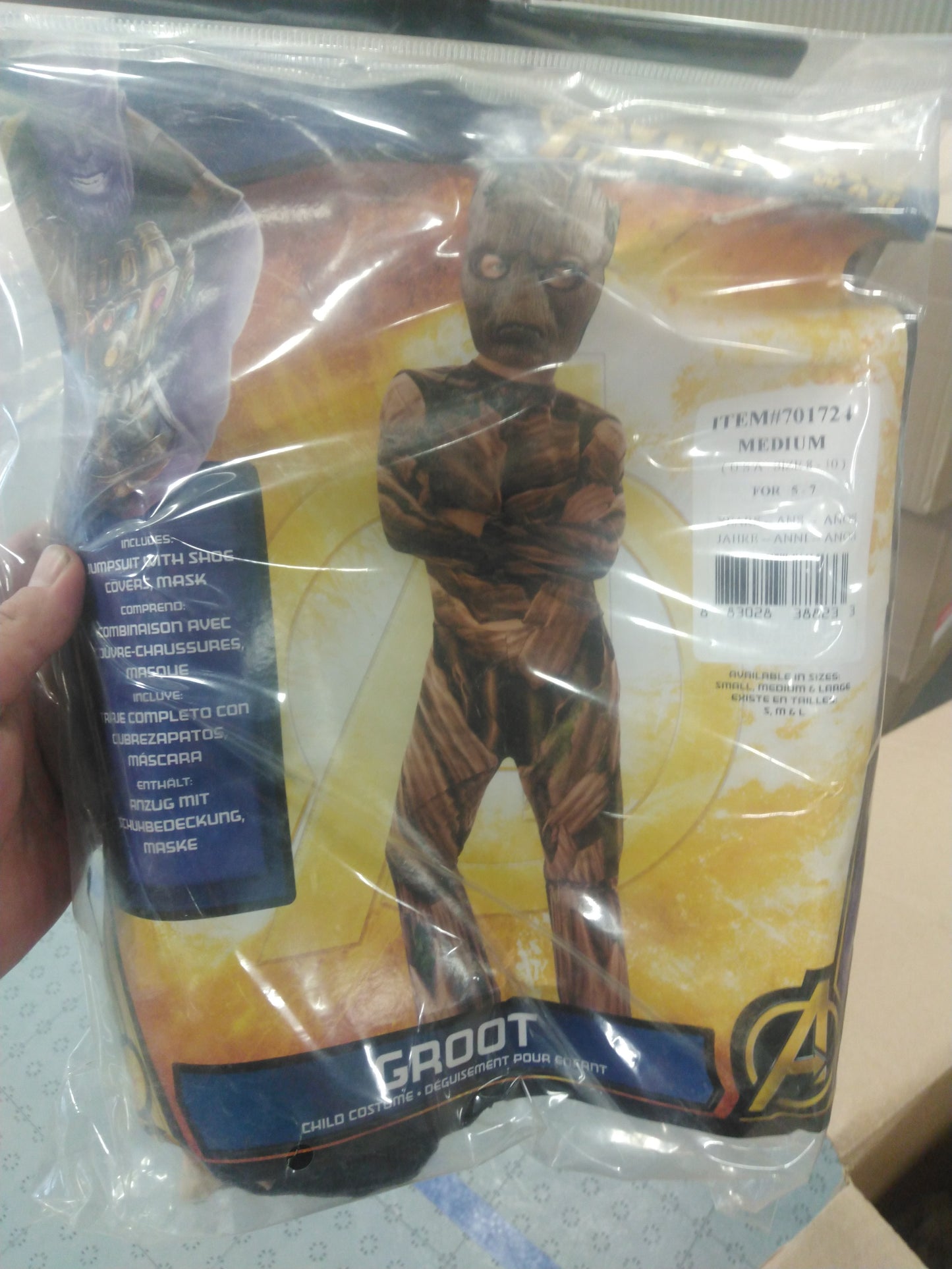 Marvel avengers infinity war Groot boy medium 8-10