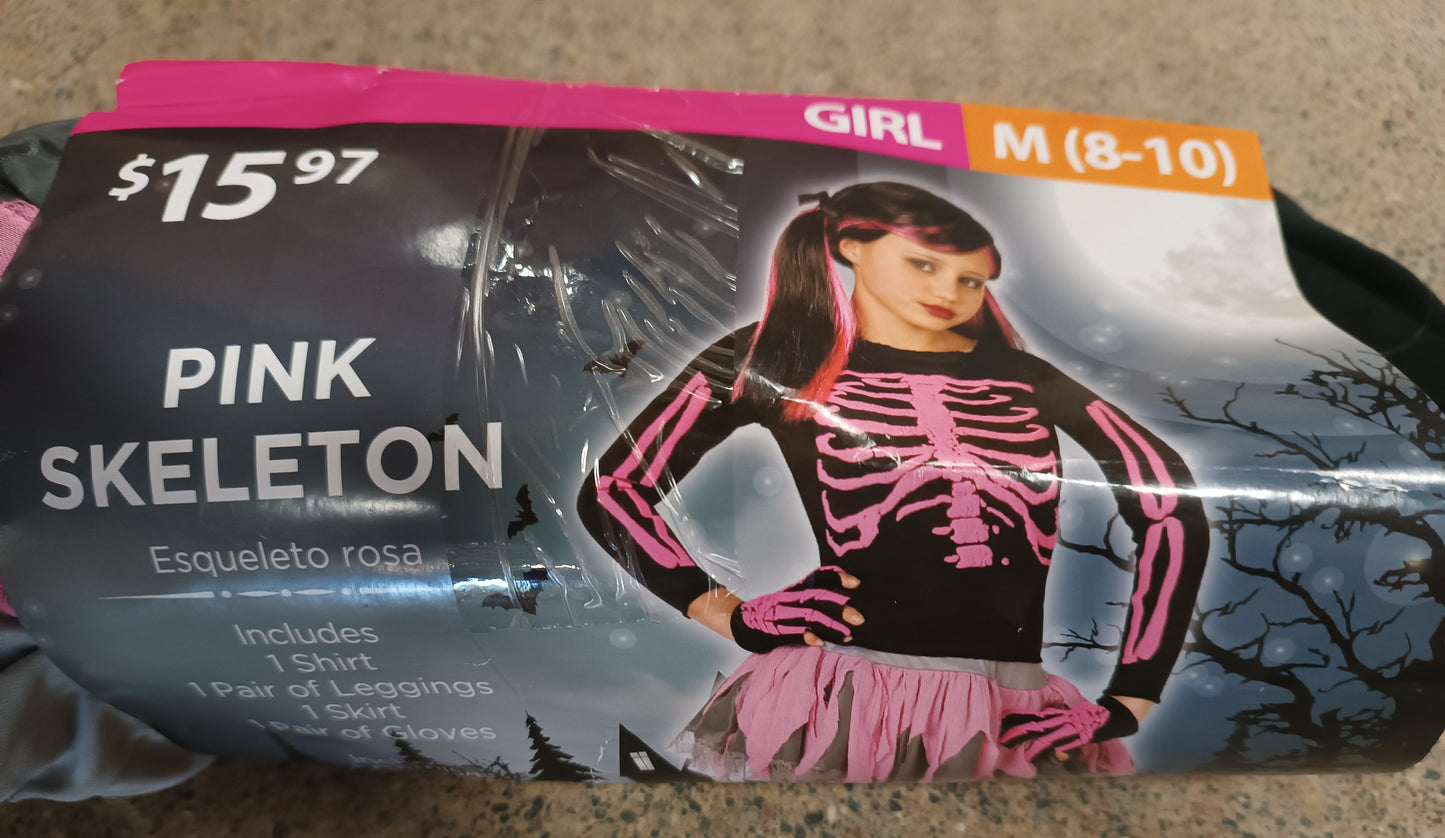 Pink Skeleton Girl M