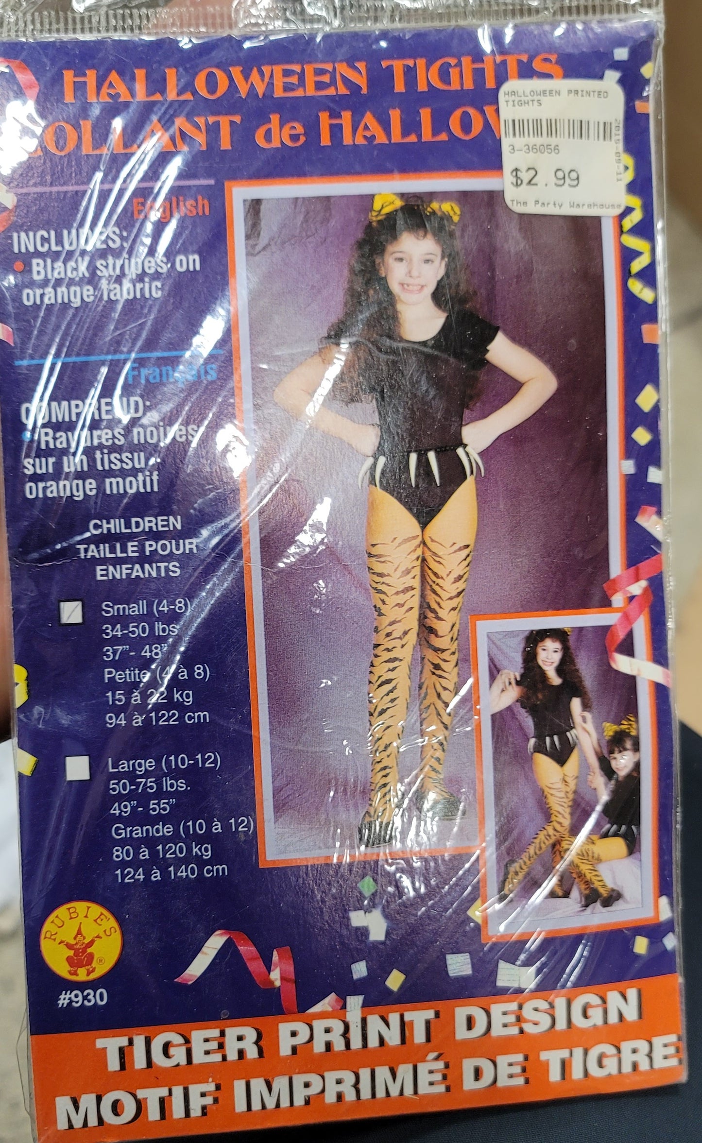 Halloween Tights black stripes and orange fabric