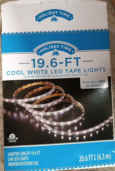 19.6 ft cool white tape lights