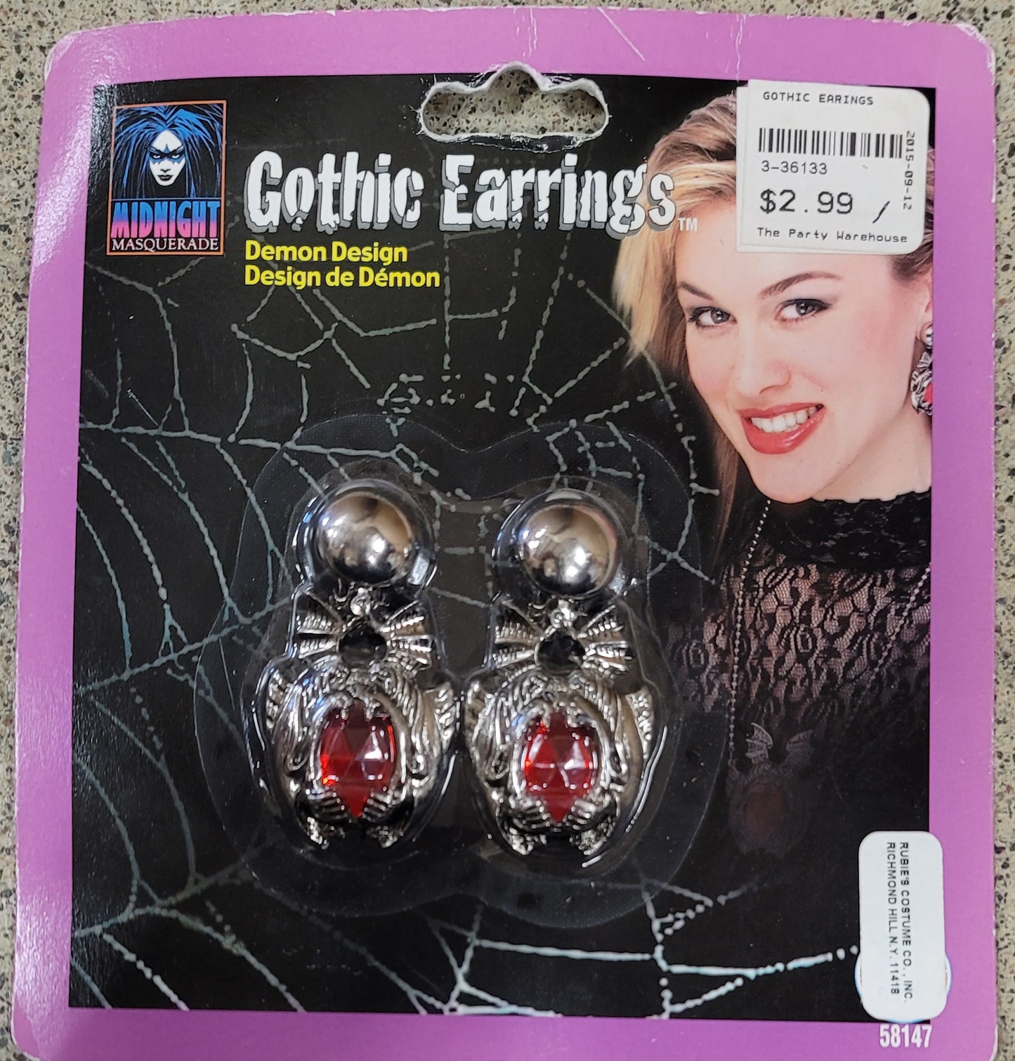 Gothic earrings demon design
