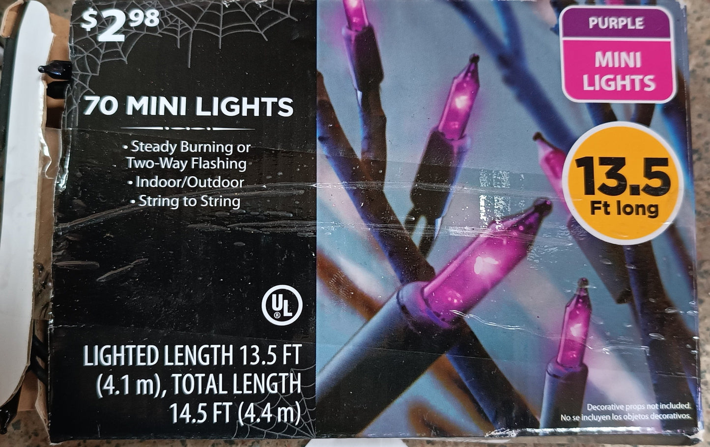 70 Purple Mini Lights 13.5 Ft Long