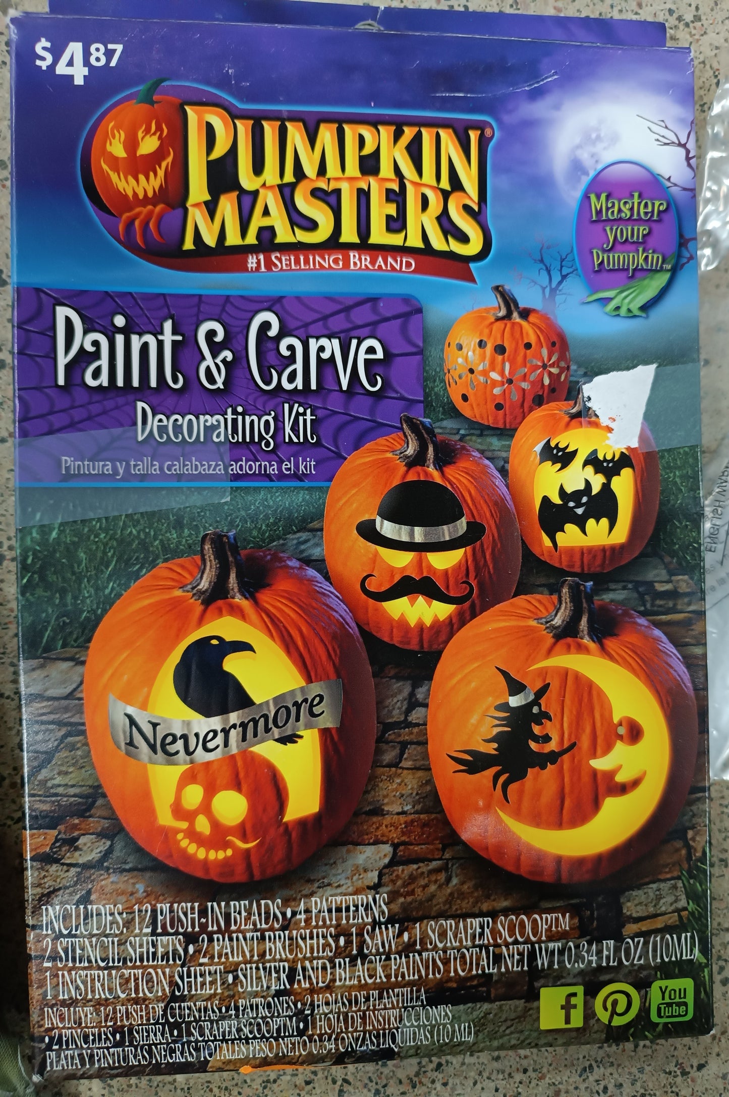 Pumpkin Masters Paint & Carve Decorating Kit