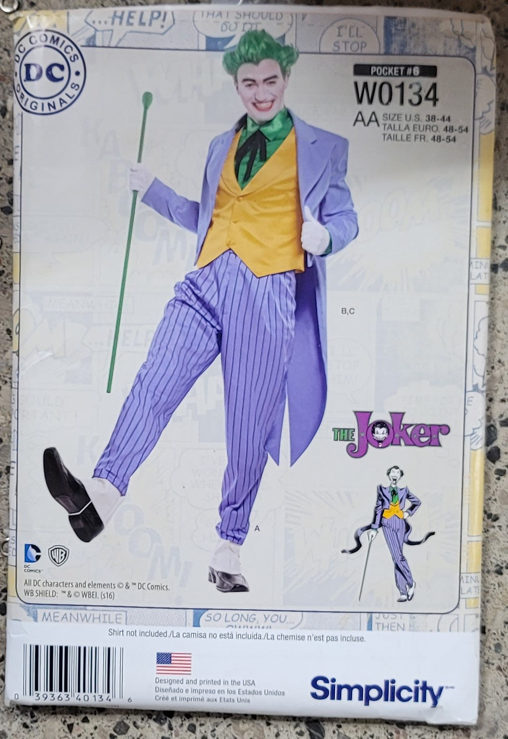 Simplicity W0134 The Joker Costume Pattern
