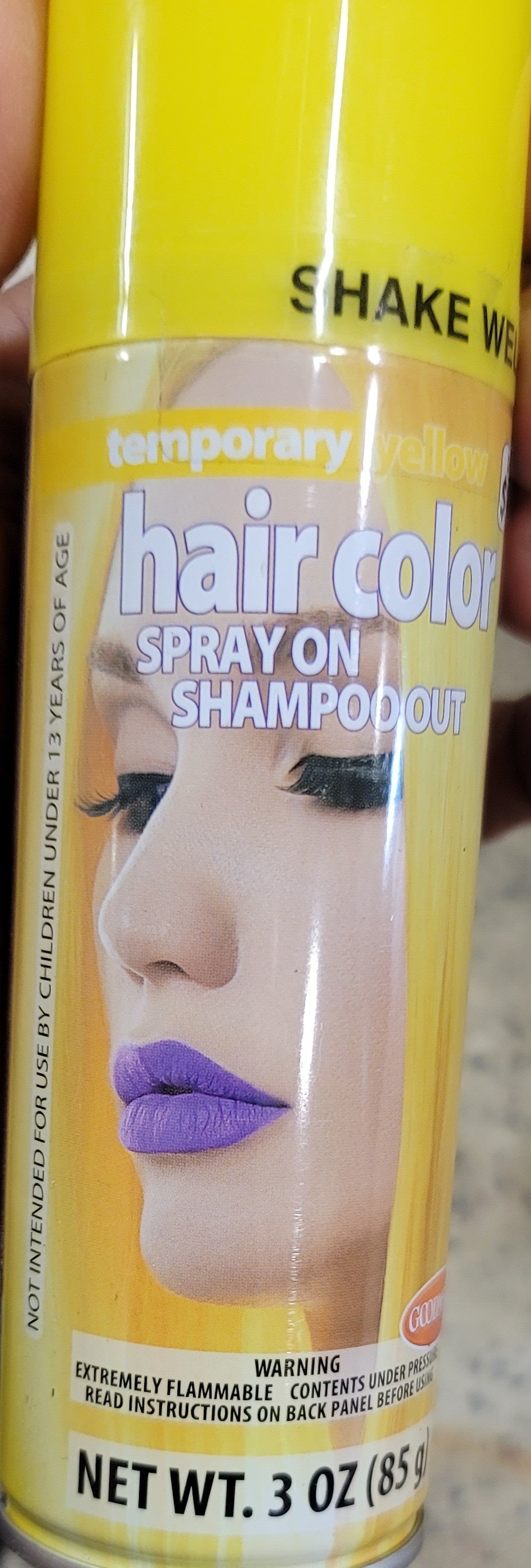 Hair color spray on shampoo