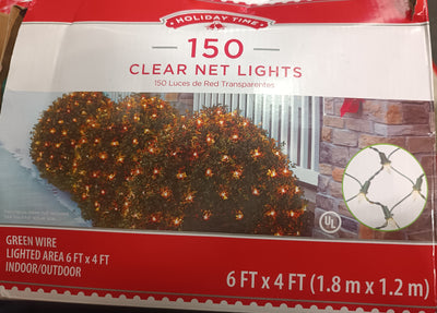 150 Clear Net Lights Green Wire 6x4 FT