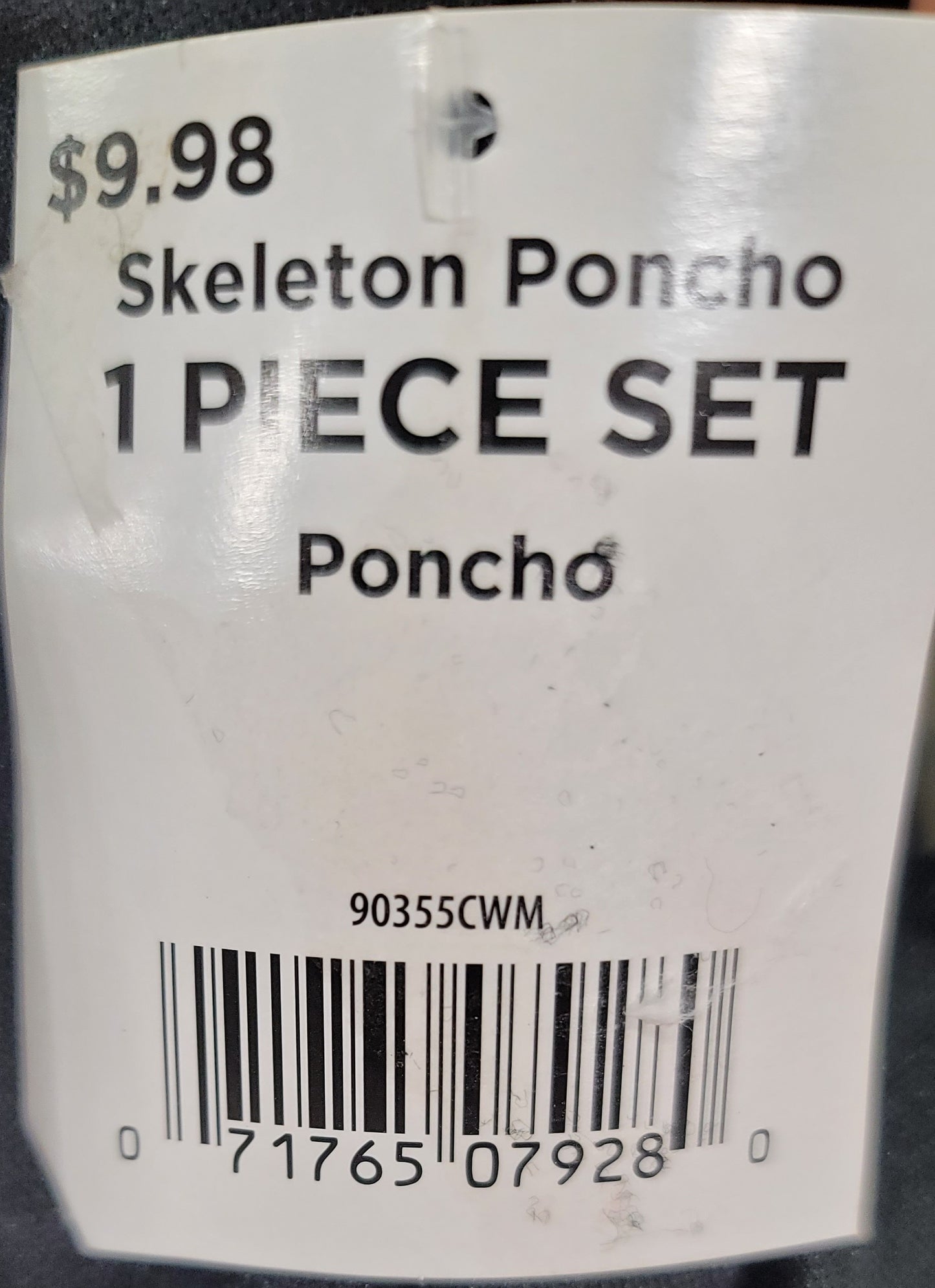 Skeleton poncho 1 piece set