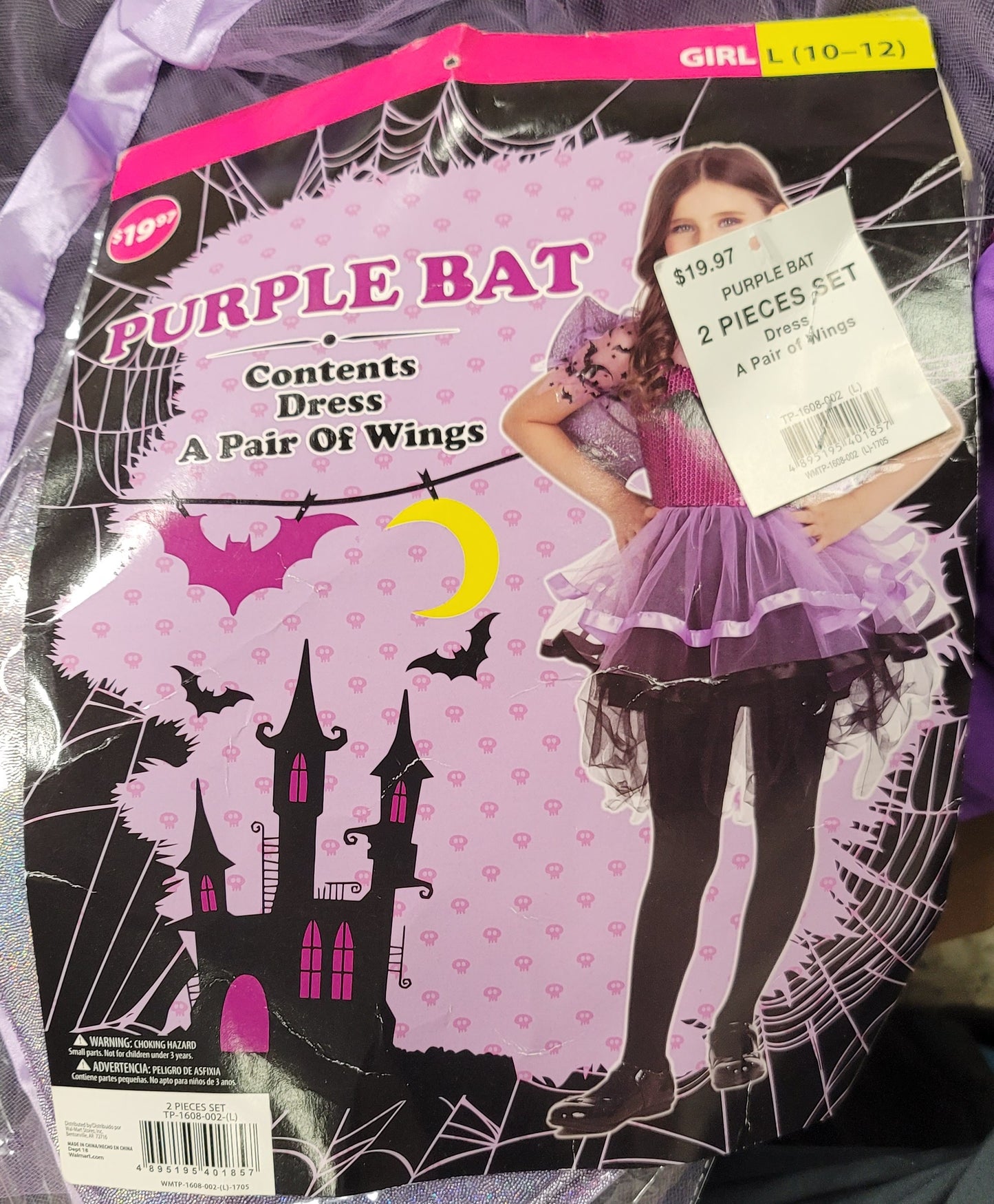 Purple bat girl L 10-12