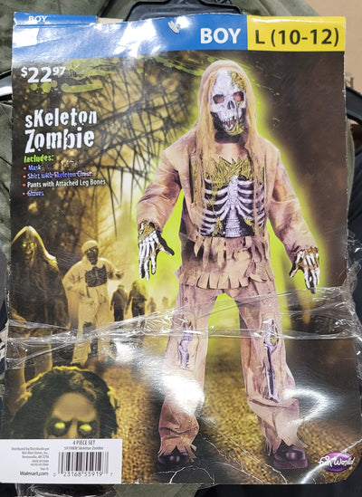 Skeleton zombie Costume boy 10-12