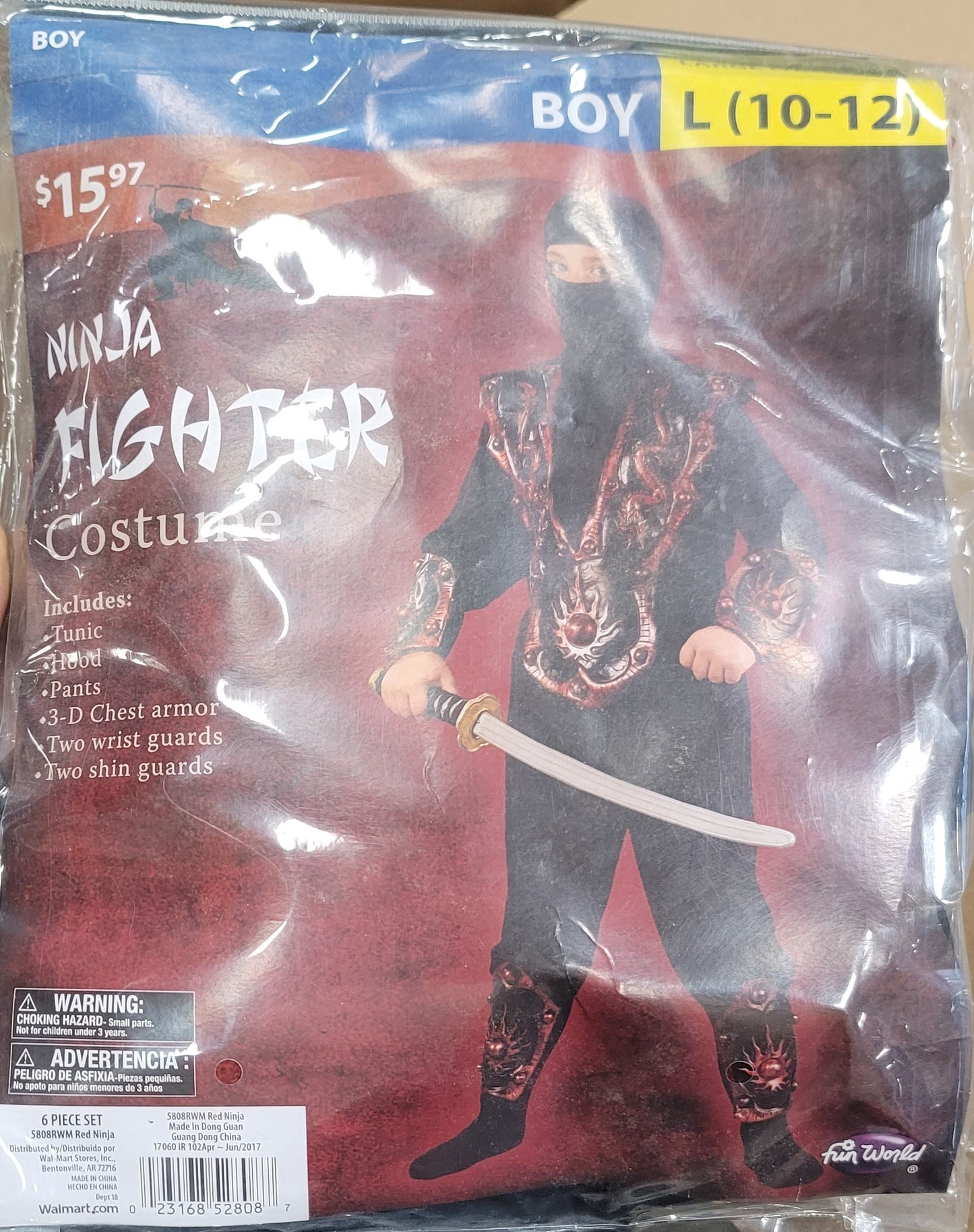 Ninja fighter Costume boy L 10-12
