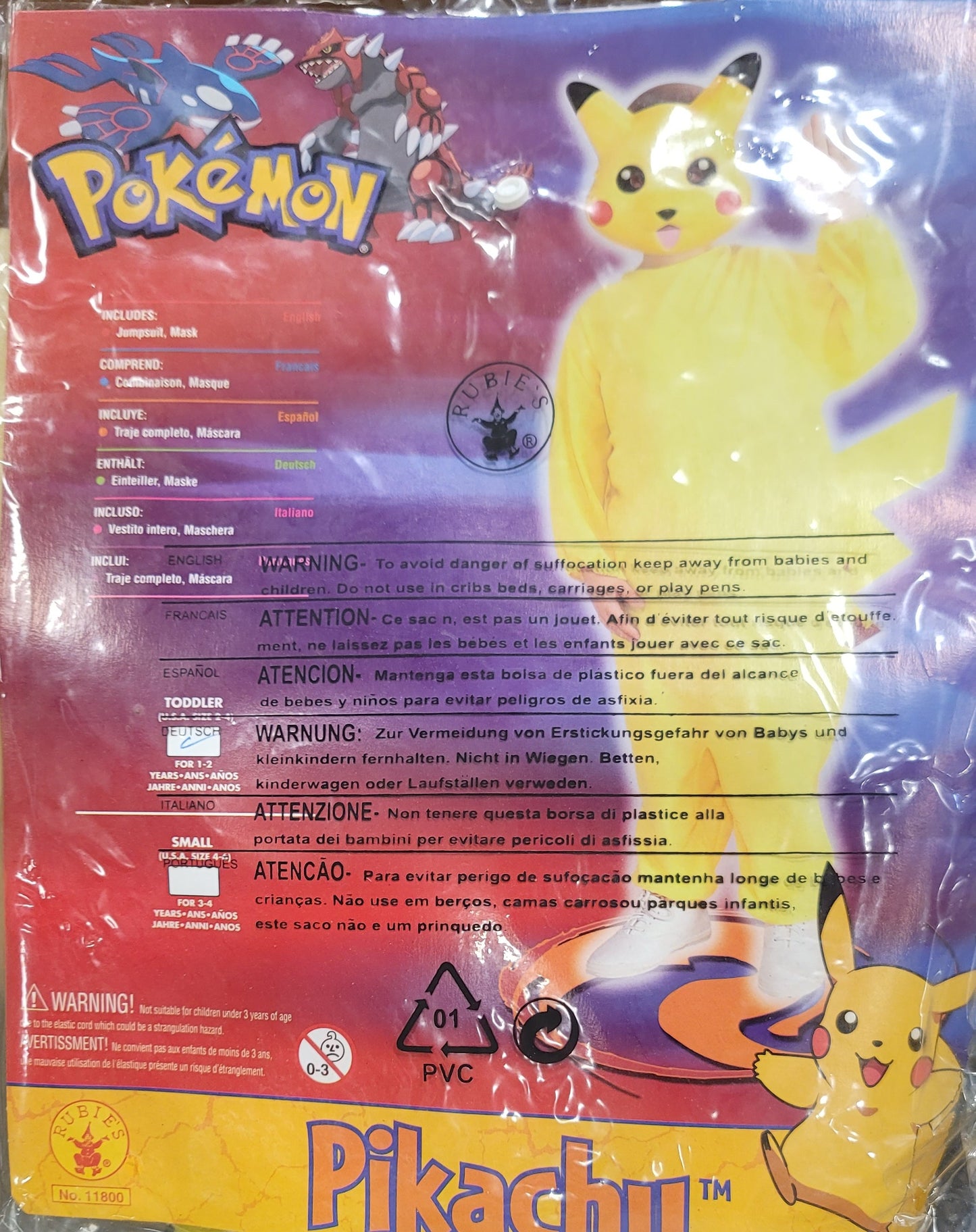 Pokémon Pikachu Costume toddler 2-4