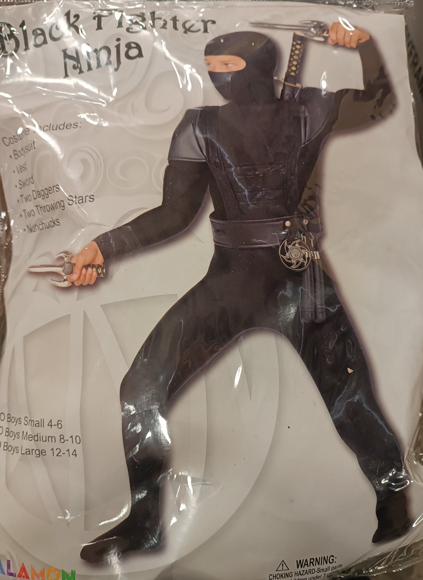 Black Fighter Ninja Boys L 12-14