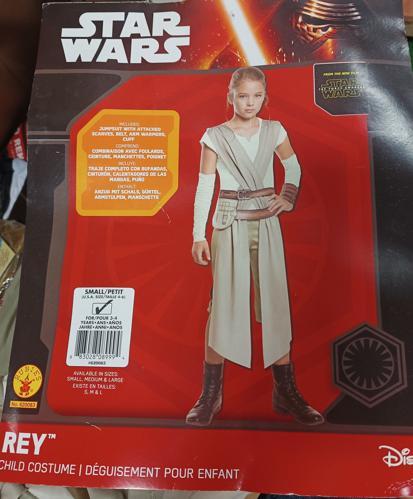 Star Wars Rey Child Costume Small 3-4