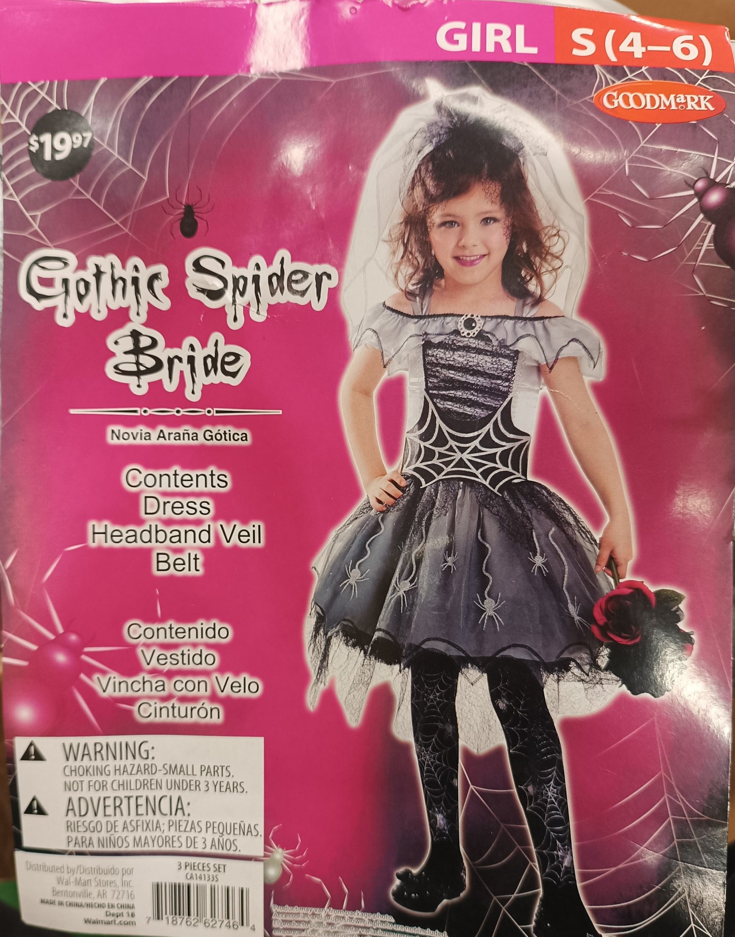 Gothic Spider Bride Girl S 4-6