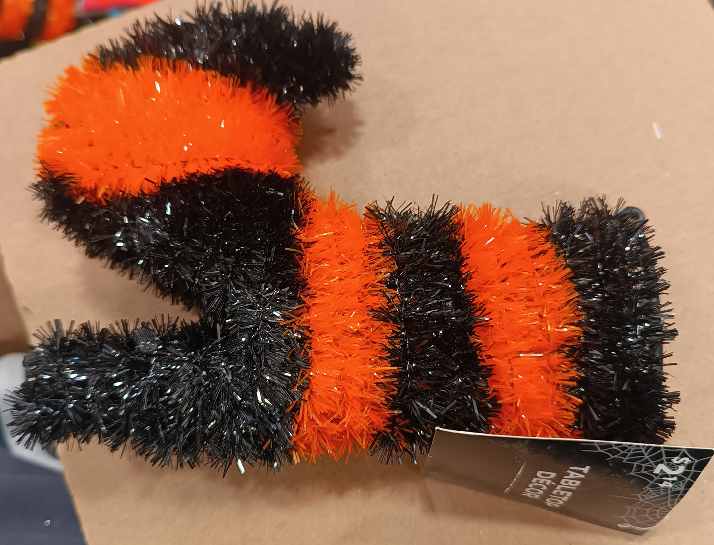 Tabletop Decor Tinsel 3D Boot Orange