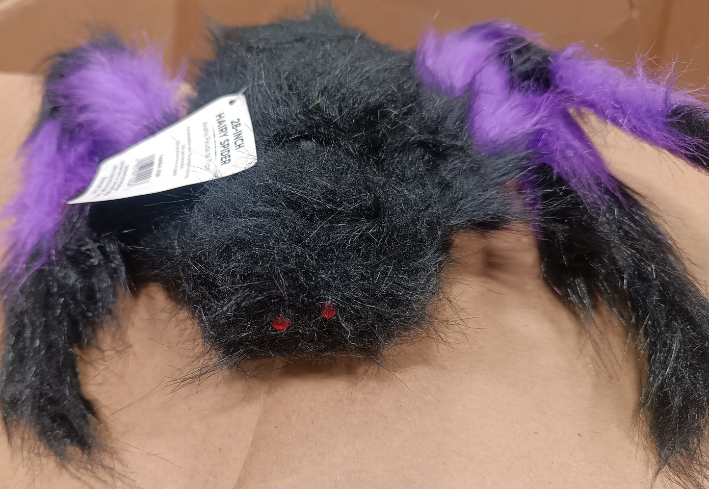 28 Inch Hairy Spider Purple/Black