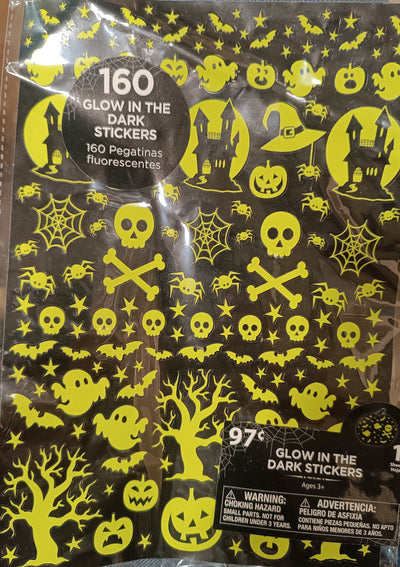 160 Glow in the Dark Stickers