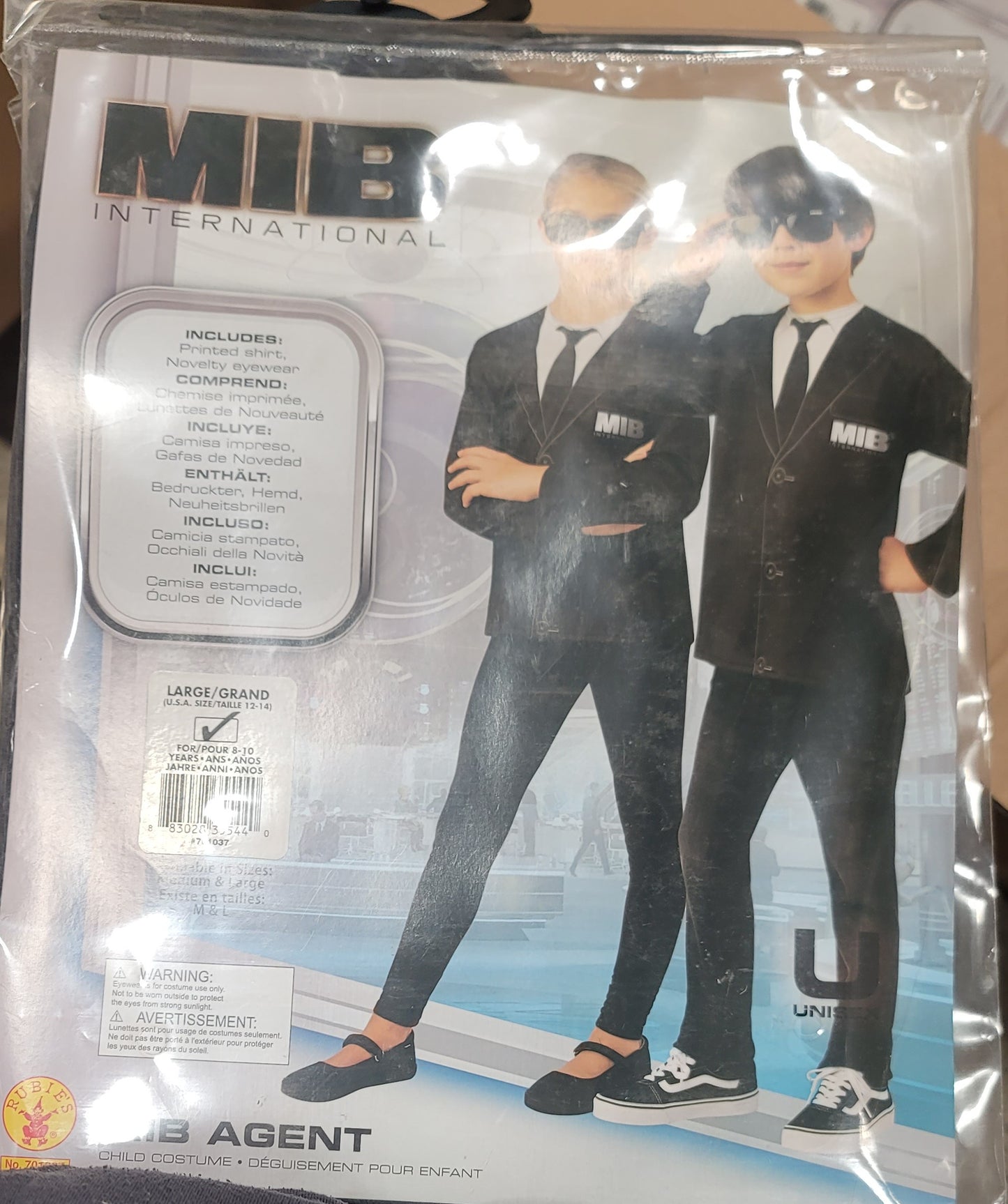 Mib Agent Child Costume 12-14 large