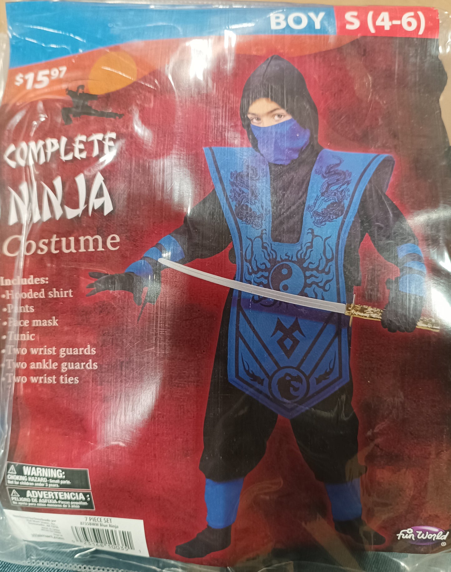Complete Ninja Costume Boy S 4-6