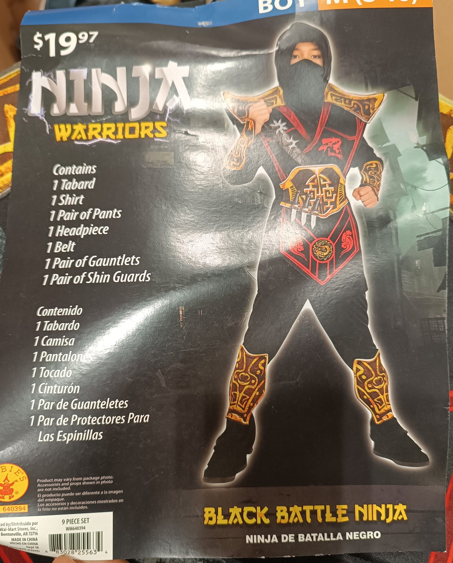 Ninja Warriors Boy M 8-10 Black Battle Ninja