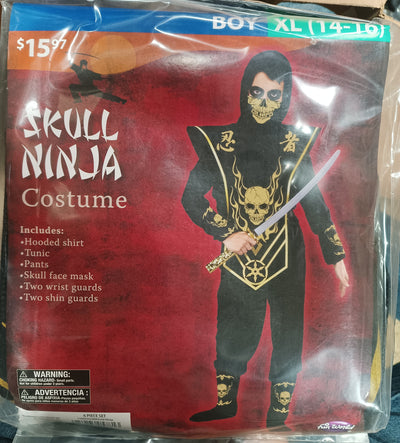 Skull Ninja Costume Boy XL 14-16