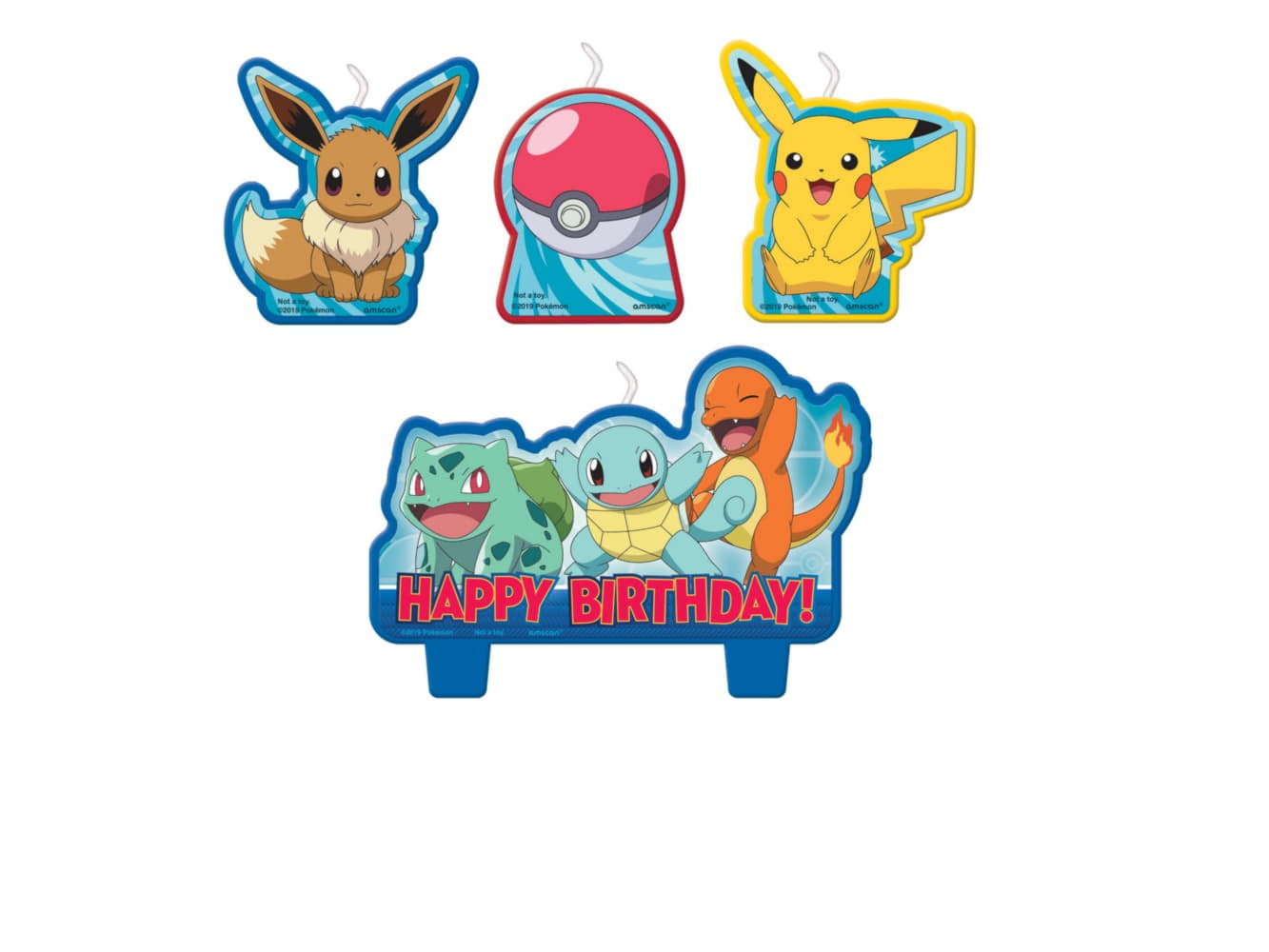 Pokemon Birthday Candle Set, 4/Pk