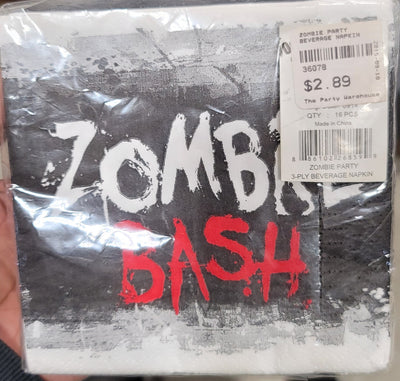 ZOMBIE PARTY BEVERAGE NAPKIN 26859