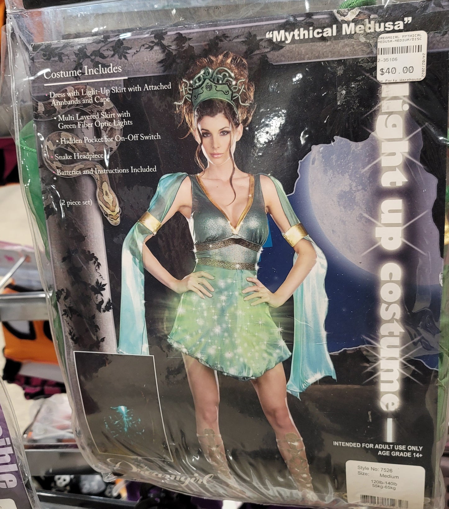 Dreamgirl Mythical Medusa light up Costume Medium