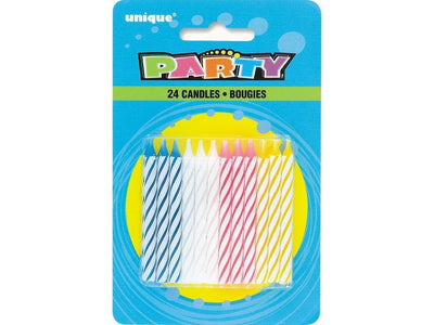 2.5" Multi Spiral Candles-24Ct