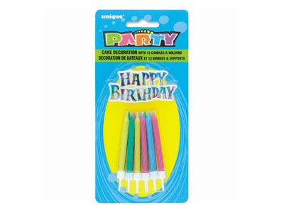 Rainbow Cake Topper With Candles