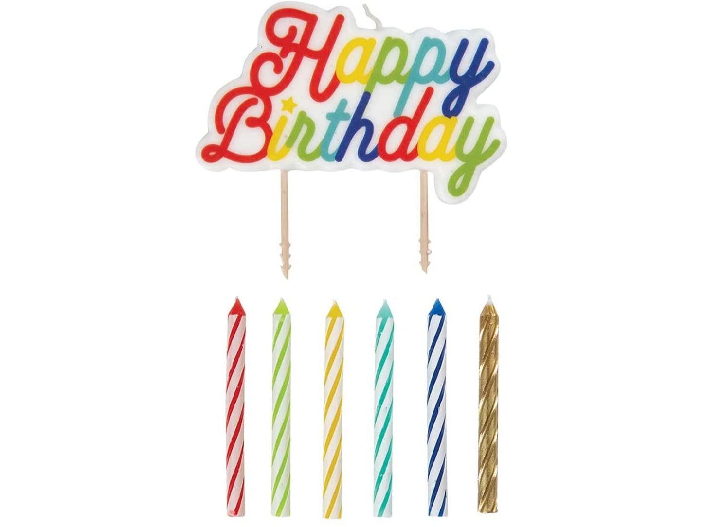Happy Birthday Candle Pick With Candles, 12Ct