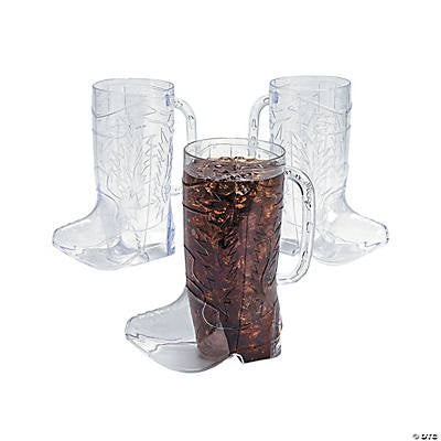 Clear Plastic Cowboy Boot Mug