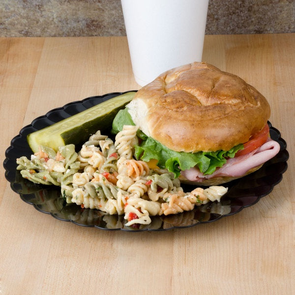 9" Dinner Plates,Black,18Pk