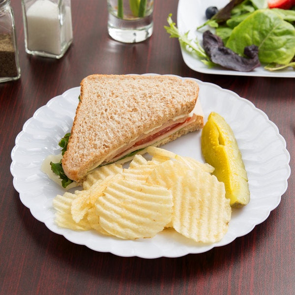 9" Dinner Plates,White,18Pk