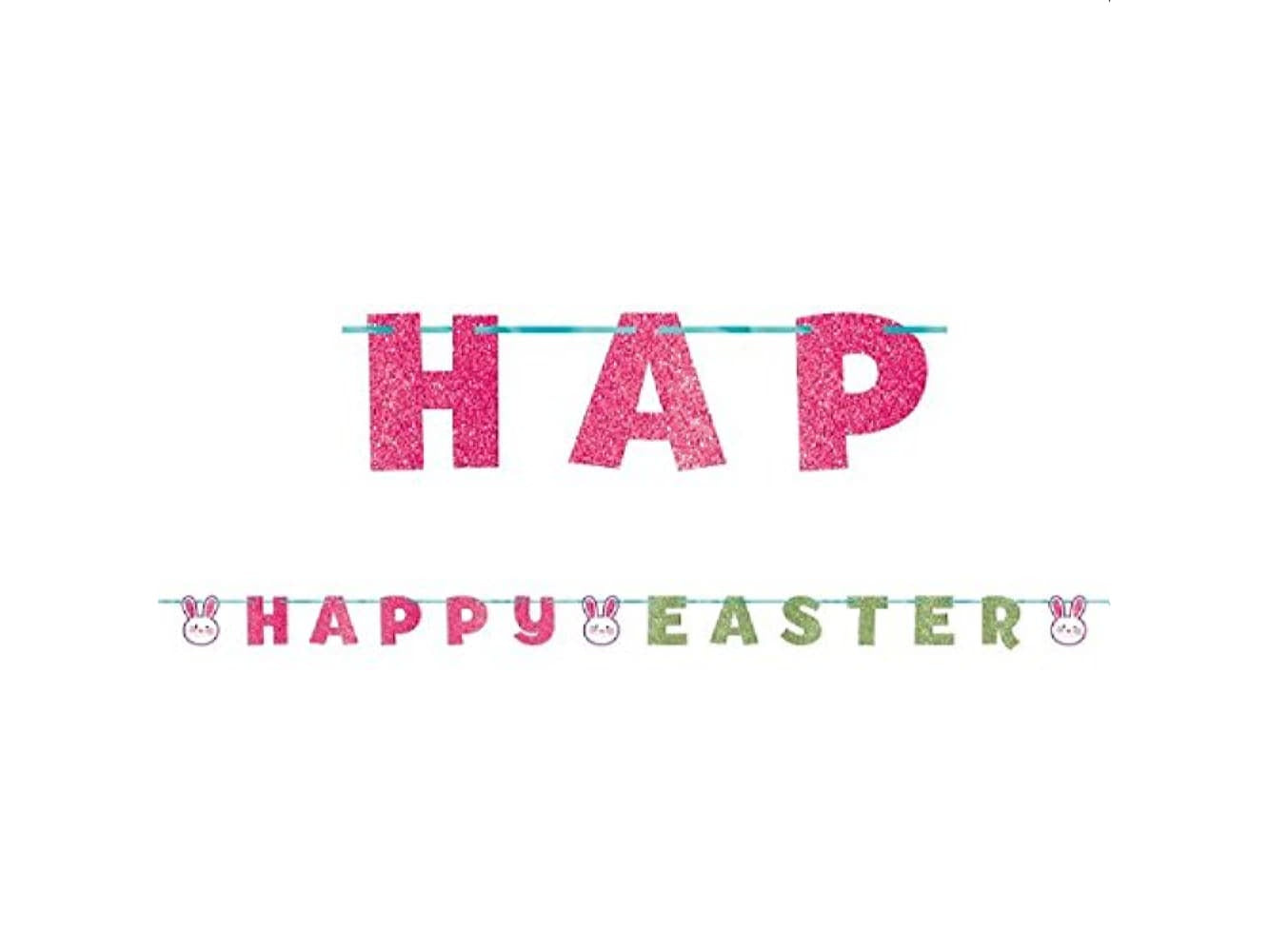 Glitter Happy Easter Banner, 6Pc