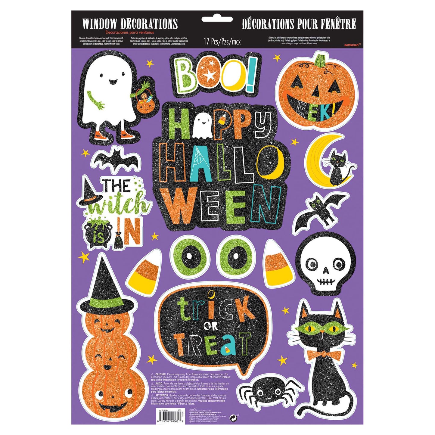 Hallo - Ween Friends Glitter Window Decorations