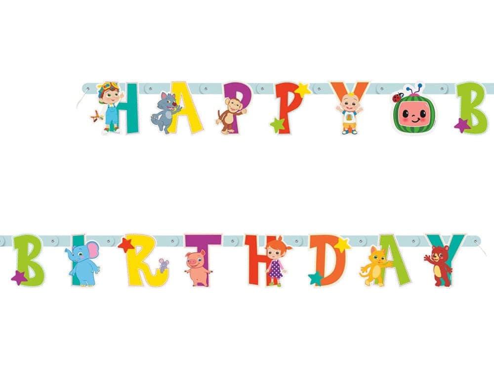 Cocomelon Jointed Happy Birthday Banner