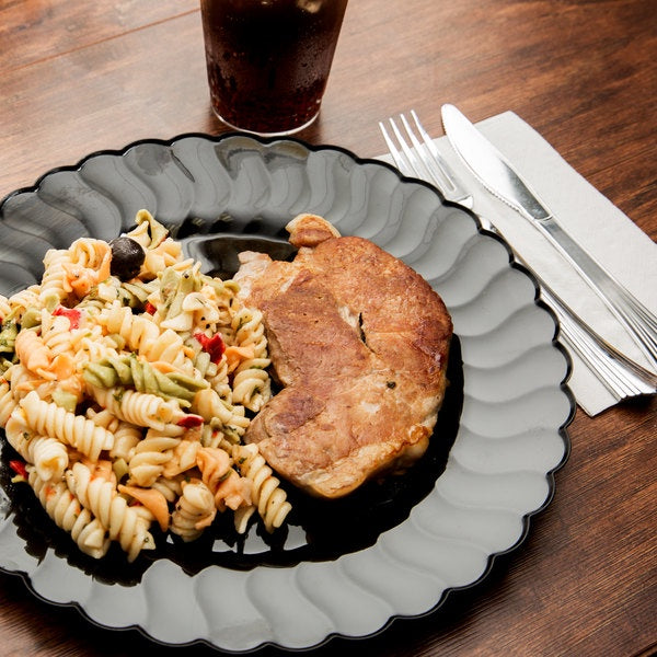 10.25" Dinner Plates,Black,18Pk