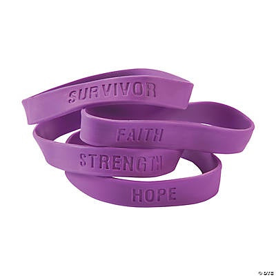 24 Purple Awareness Sayings Bracelet