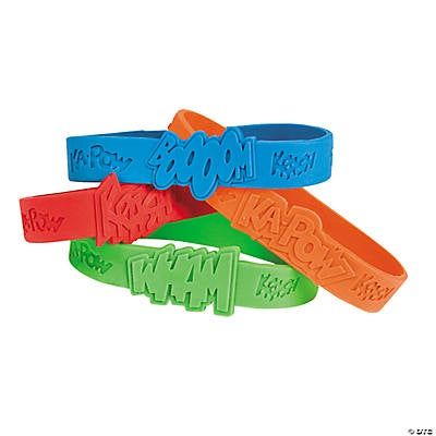 Superhero Sayings Rubber Bracelets