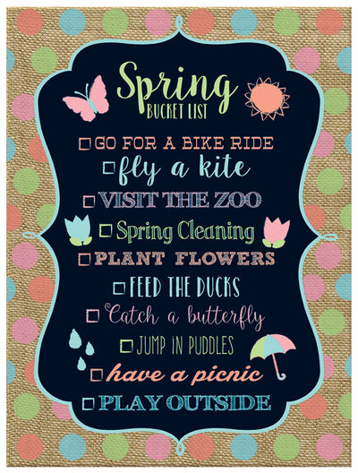 Spring Bucket List Easel