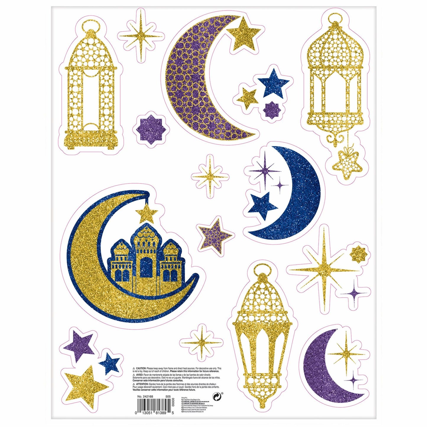 Eid Glitter Window Decorations