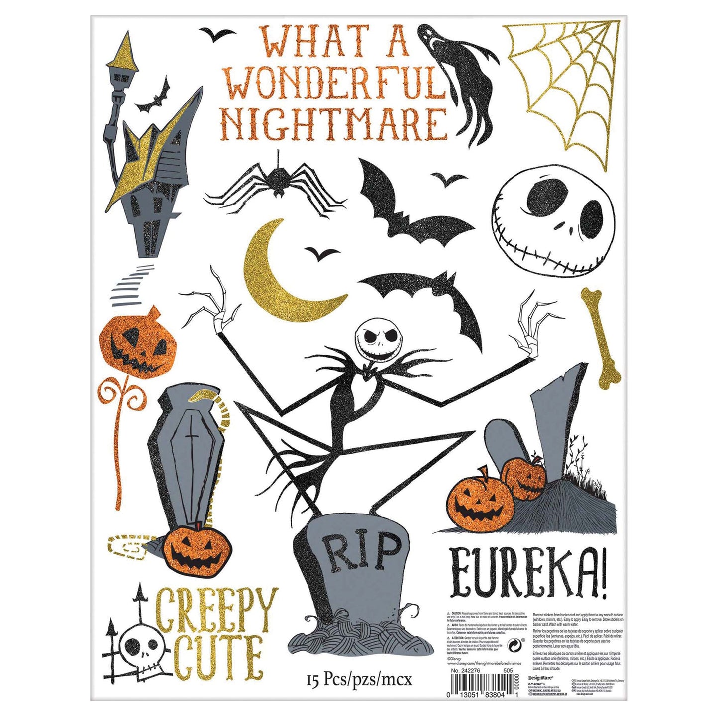 Â©Disney Tim Burton's Nightmare Before Christmas Glitter Window Decoration