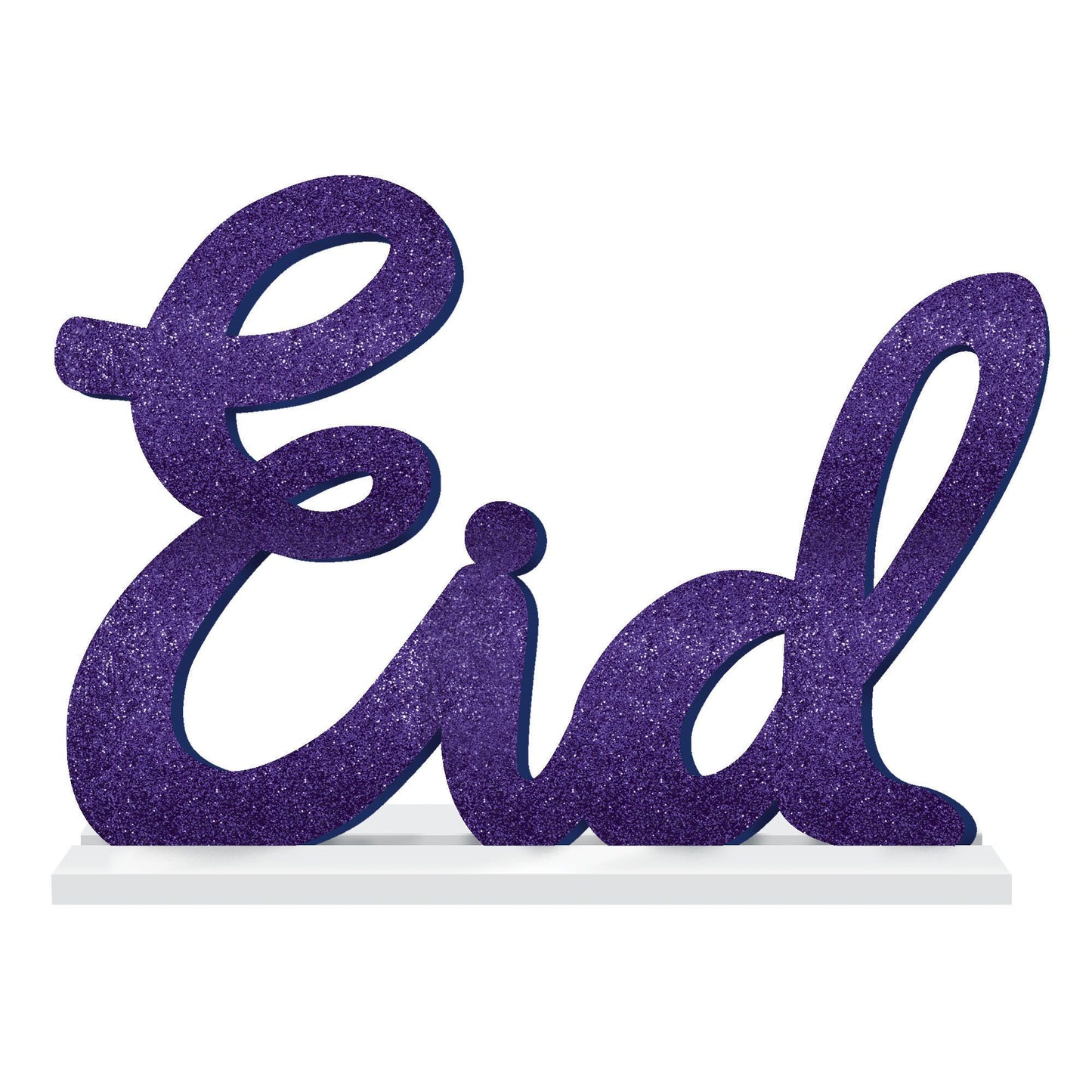 Eid Purple Glitter Script Sign