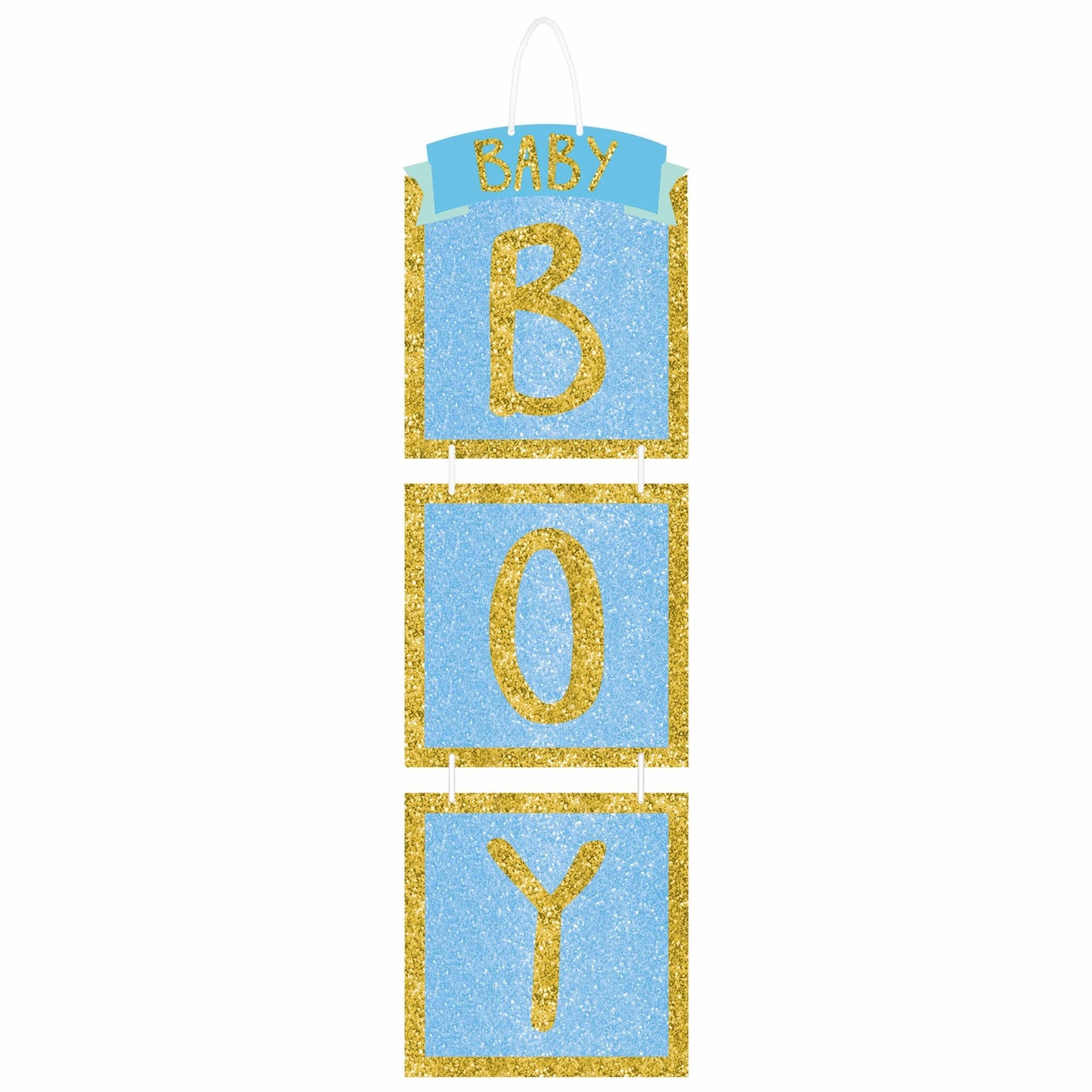 Baby Boy Glitter Hanging Decoration
